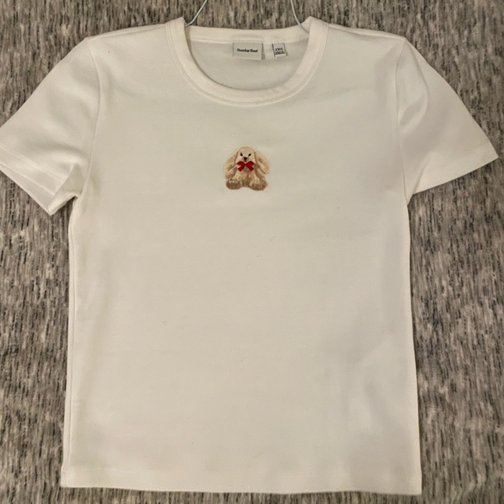 Sunday Best Besthug Little Ribbed T-Shirt bunny shirt - never worn! Size XXS.